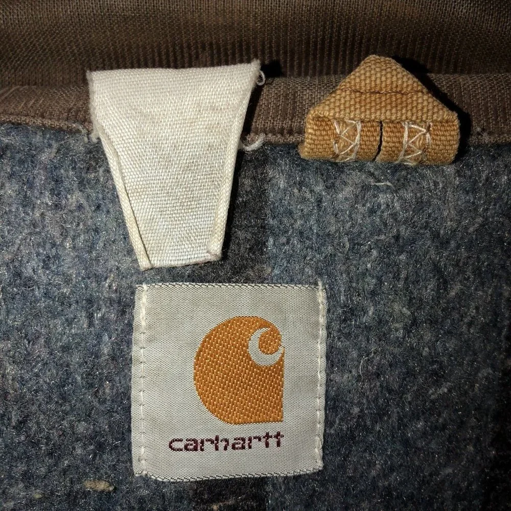 Vintage Carhartt Detroit Blanket Lined Jacket Distressed Thrashed USA Med - Picture 12 of 12
